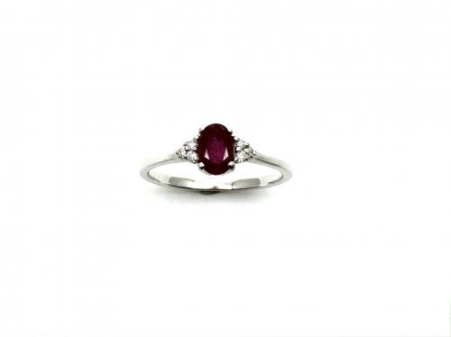 Ruby & Diamond Solitaire Ring