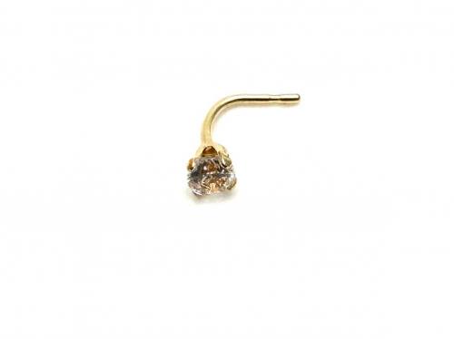 9ct Yellow Gold CZ Nose Stud