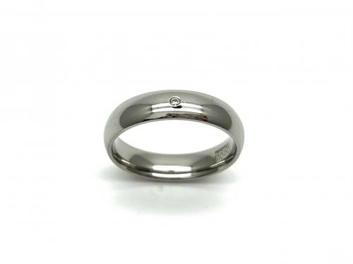 Titanium & Diamond Wedding Ring