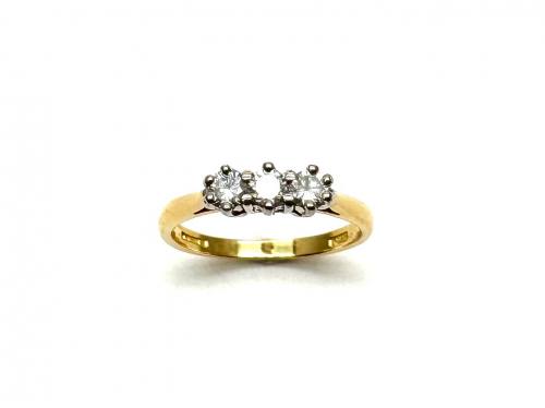 18ct Yellow Gold Diamond 3 Stone Ring
