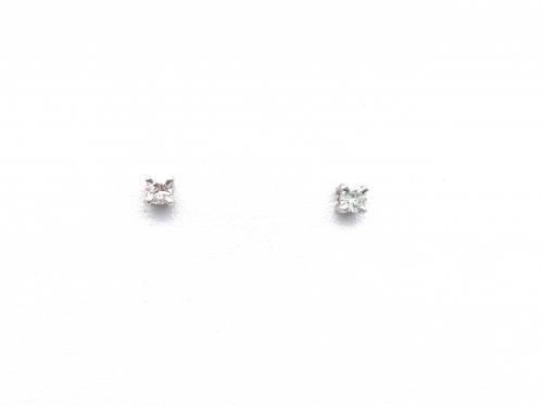 9ct White Gold Diamond Solitaire Earrings 0.29ct