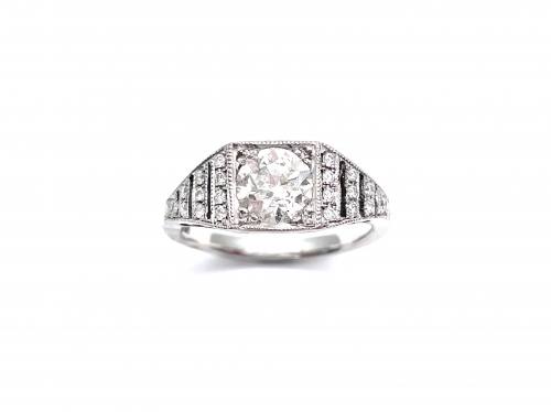 Platinum Diamond Fancy Solitaire Ring 1.13ct