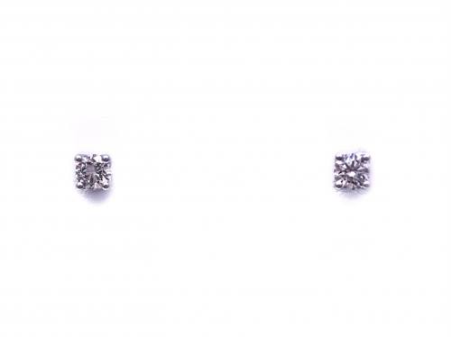 9ct White Gold Diamond Stud Earrings 0.34ct
