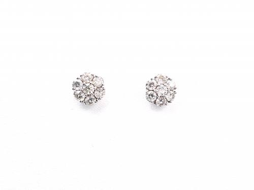 18ct Diamond Cluster Stud Earrings 2.62ct