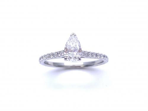 Platinum Pear Shaped Diamond Solitaire Ring