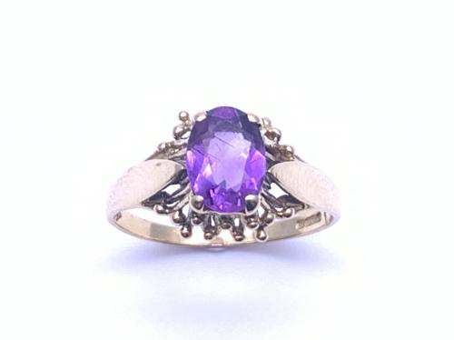 18ct Amethyst Solitaire Ring