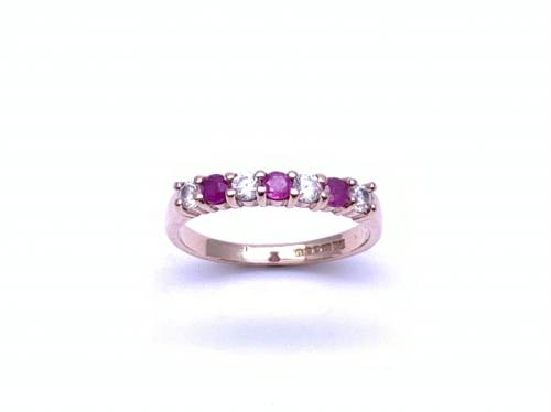 9ct Rose Gold Ruby & CZ Eternity Ring