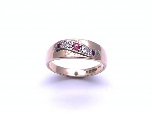 9ct Rose Gold Ruby & Diamond Ring