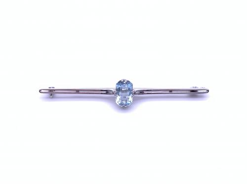 Old Aquamarine Solitaire Brooch