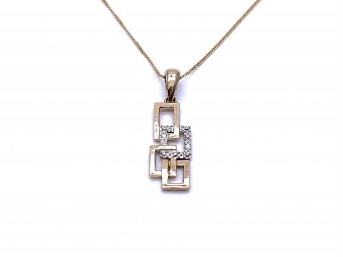 9ct Diamond Pendant & Chain 18 inch