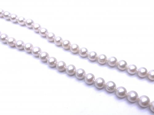 Silver Pearl Necklet 19 inch
