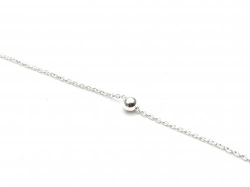 Silver Ball Charm Anklet 9-10 Inch
