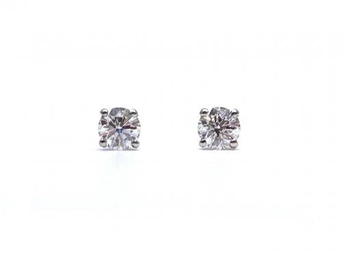Platinum Diamond Solitaire Stud Earrings 1.02ct