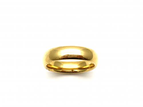 Tungsten Carbide Ring Yellow IP Plating 6mm