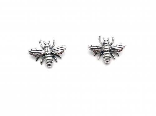 Silver Bumble Bee Stud Earrings