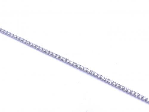 Silver CZ Slim Line Tennis Bracelet 7 1/2 Inch