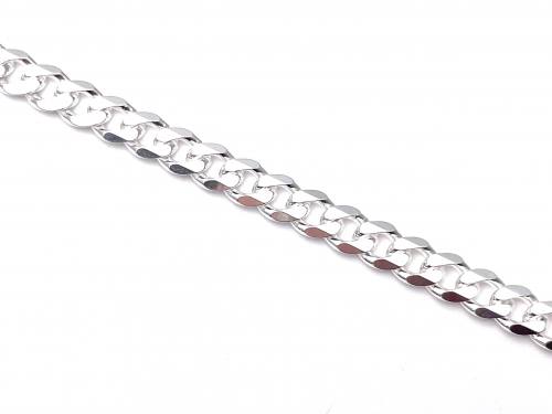 Silver Flat Curb Bracelet 7 inch