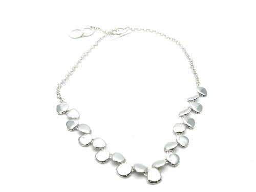 Silver Artic Stone Necklace 16 and 16 inch