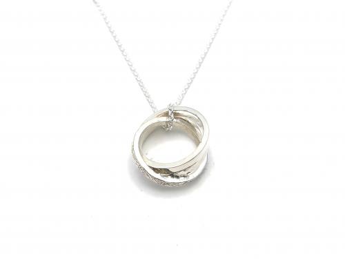 Silver Polished Wave Pendant (Large) & Chain