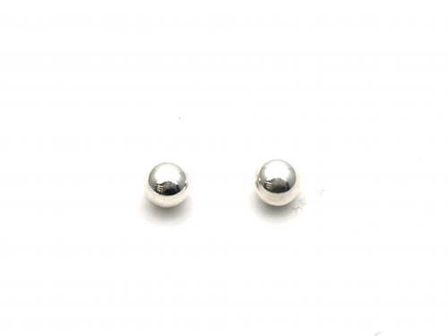 Silver Galaxy Round Ball Stud Earrings 5mm