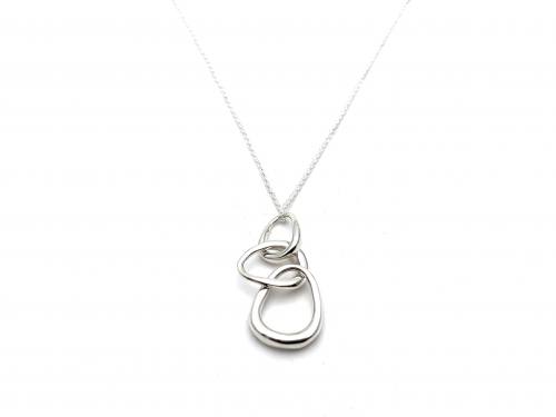 Silver Pebble Link Pendant & Chain