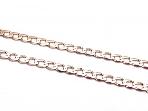 9ct Yellow Gold Flat Curb Chain 27 Inch