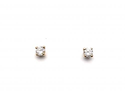 18ct Diamond Solitaire Stud Earrings Est 0.40ct