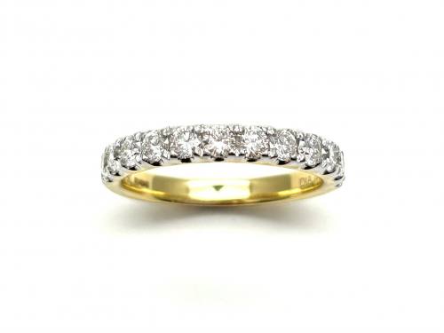 18ct Yellow Gold Diamond Half Eternity Ring 0.75ct