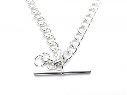 Silver Plated Double Watch Albert Style Chain