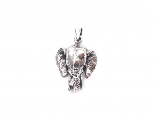 Silver Elephant Head Pendant
