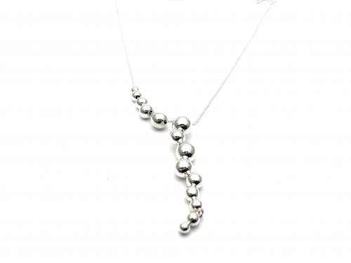 Silver Polished Rain Water Droplet Pendant & Chain