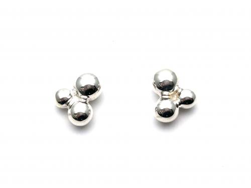 Silver Polished Rain Water Droplet Stud Earrings