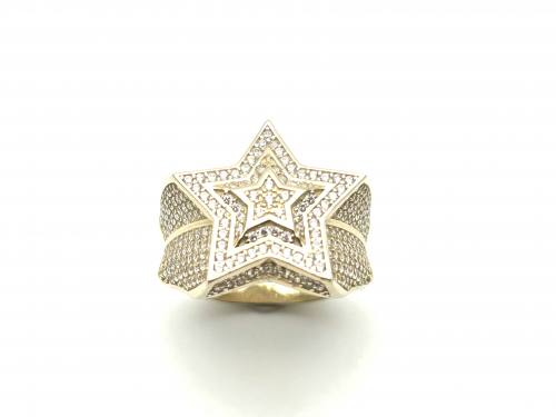 9ct Yellow Gold CZ Star Ring