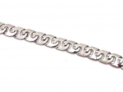 Silver Engraved Bracelet 7 Inch