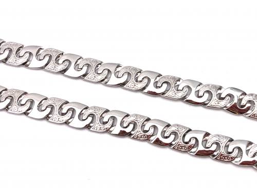 Silver Engraved Chain 20 Inch