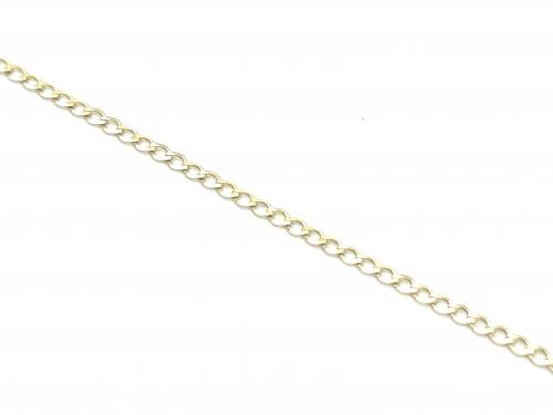 9ct Yellow Gold Curb Anklet Chain 10 inches