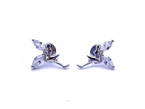 Silver Fairy CZ Stud Earrings
