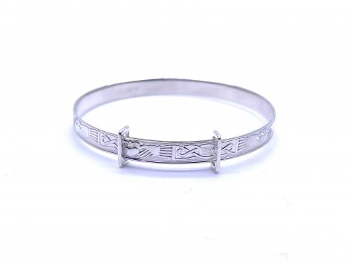 Silver Claddagh Expandable Baby Bangle