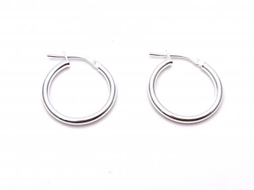 Silver Plain Hoop Earrings 15mm
