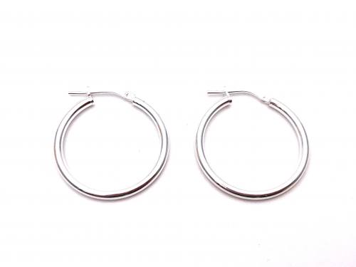 Silver Plain Hoop Earrings 20mm