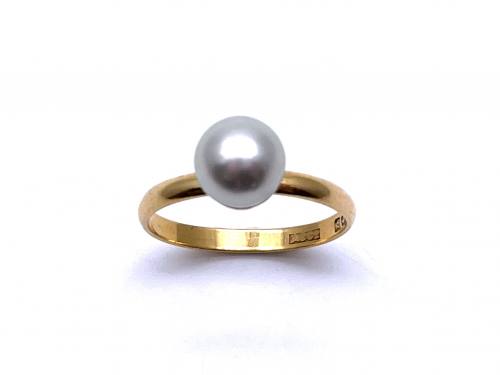 22ct Grey Cultured Pearl Ring
