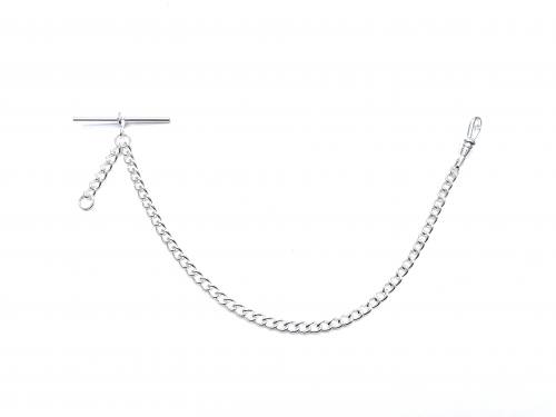 Silver Plated Single Watch Albert Style Chain