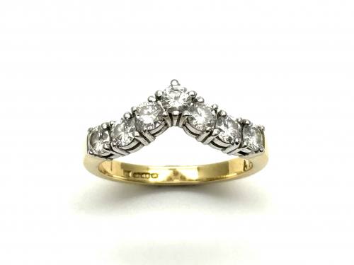 18ct Diamond Wishbone Ring Est 1.00ct
