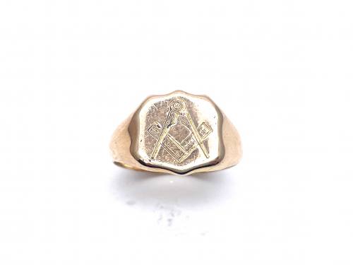 18ct Yellow Gold Masonic Signet Ring