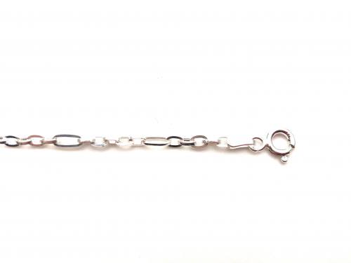 Silver Figaro Paperclip Anklet 10 Inch
