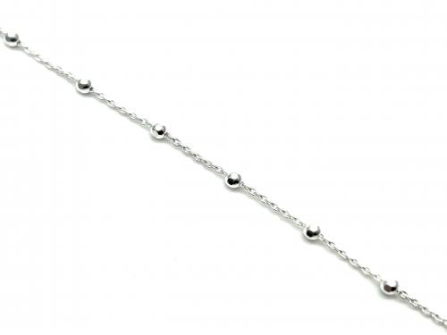 Silver Rolo Bead Bracelet 7 Inch