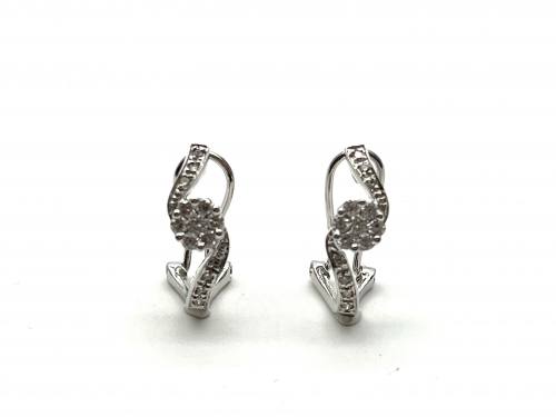 14ct Diamond Cluster Earrings