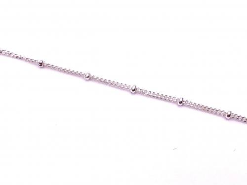 Silver Ball Detail Anklet 9-10.5 Inch