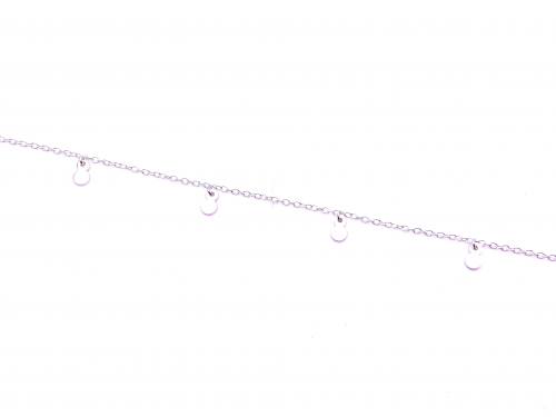 Silver Disc Charm Anklet 9-10.5 Inch