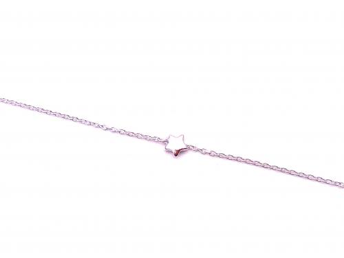 Silver Star Detail Anklet 9-10.5 Inch